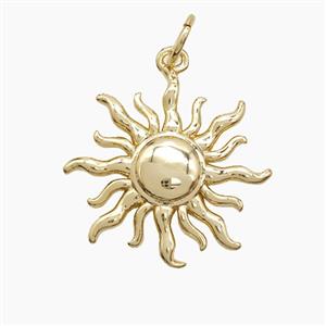 Copper Sun Pendant Gold Plated, approx 18mm