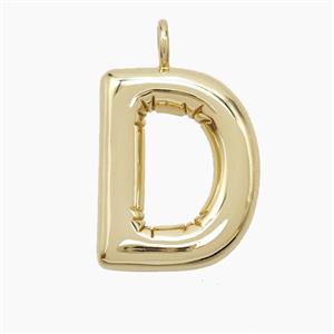 Copper Letter-D Pendant Gold Plated, approx 16-20mm