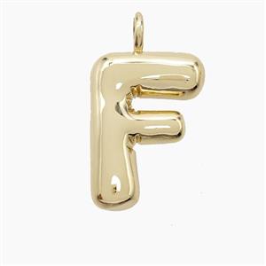 Copper Letter-F Pendant Gold Plated, approx 16-20mm