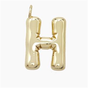 Copper Letter-H Pendant Gold Plated, approx 16-20mm