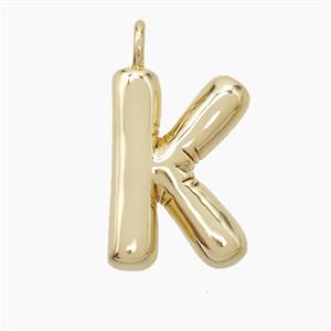 Copper Letter-K Pendant Gold Plated, approx 16-20mm
