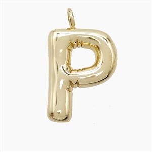 Copper Letter-P Pendant Gold Plated, approx 16-20mm