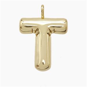 Copper Letter-T Pendant Gold Plated, approx 16-20mm