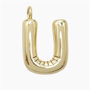 Copper Letter-U Pendant Gold Plated, approx 16-20mm