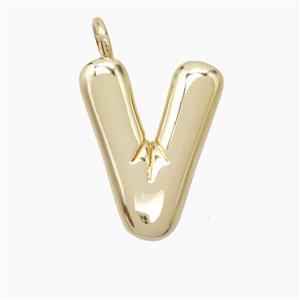 Copper Letter-V Pendant Gold Plated, approx 16-20mm