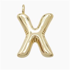 Copper Letter-X Pendant Gold Plated, approx 16-20mm