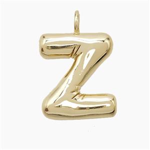 Copper Letter-Z Pendant Gold Plated, approx 16-20mm