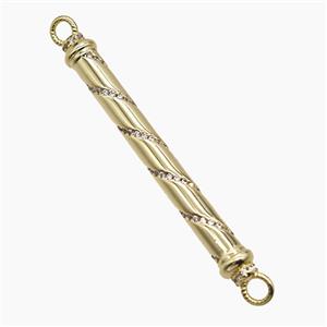 Copper Stick Connector Pave Zirconia Gold Plated, approx 6-60mm