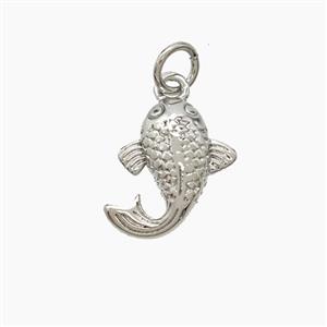 Copper Fish Pendant Platinum Plated, approx 12-13mm