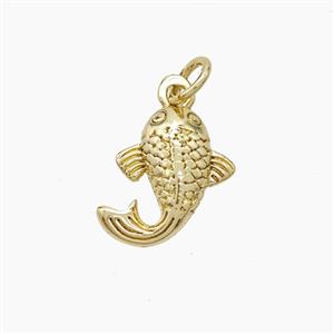 Copper Fish Pendant Gold Plated, approx 12-13mm