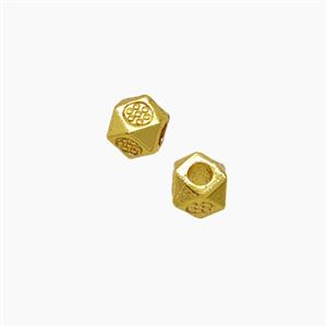 Zinc Alloy Polyhedron Spacer Beads Gold Plated, approx 4mm