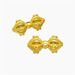 Tibetan Style Copper Vajra Pestle Beads Buddhist Gold Plated, approx 7-15mm