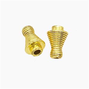 Tibetan Style Copper Prayer Wheel Beads Gold Plated, approx 7-10mm