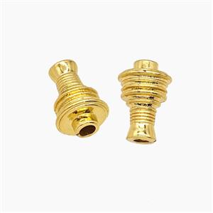 Tibetan Style Copper Prayer Wheel Beads Gold Plated, approx 8-12.5mm