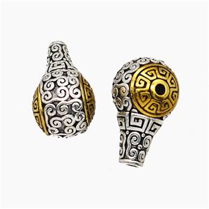 Tibetan Style Copper Guru Beads Antique Silver Gold, approx 11.5-19mm