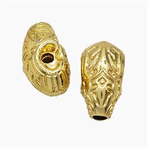 Tibetan Style Copper Guru Beads Gold Plated, approx 10.5-19.5mm