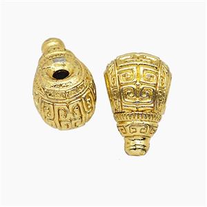 Tibetan Style Copper Guru Beads Gold Plated, approx 13-19mm