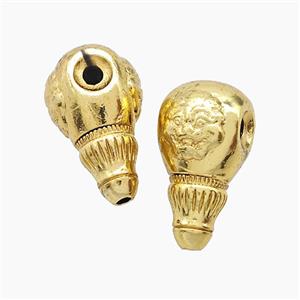 Tibetan Style Copper Guru Beads Gold Plated, approx 12-22mm