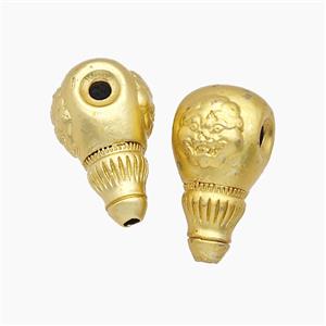 Tibetan Style Copper Guru Beads Gold Plated, approx 12-22mm
