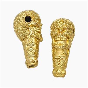 Copper Guru Beads Skull Gold Plated, approx 13-26mm