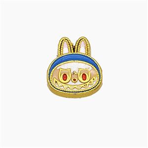 Copper Rabbit Beads Enamel Gold Plated, approx 10-12mm