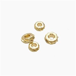 Copper Rondelle Beads Gold Plated, approx 5mm