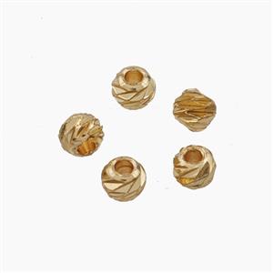 Copper Round Beads Gold Plated, approx 3mm