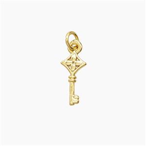 Copper Key Pendant Gold Plated, approx 5-10mm