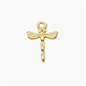 Copper Dragonfly Pendant Gold Plated, approx 8-9mm