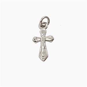 Copper Crucifix Cross Pendant Platinum Plated, approx 6-10mm