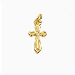 Copper Crucifix Cross Pendant Gold Plated, approx 6-10mm