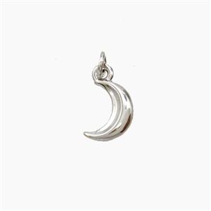 Copper Moon Pendant Platinum Plated, approx 6-8mm