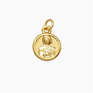 Copper Beauty Pendant Gold Plated, approx 8mm