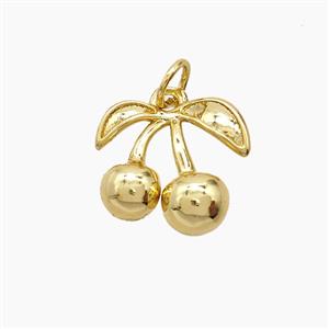 Copper Strawberry Pendant Gold Plated, approx 13-14mm