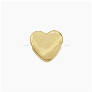 Copper Heart Beads Gold Plated, approx 10mm