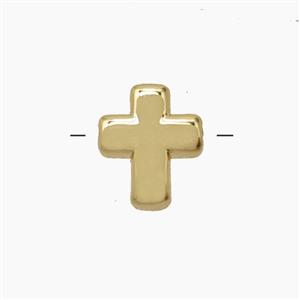 Copper Cross Beads Gold Plated, approx 9.5-11.5mm