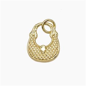 Copper HandBag Pendant Gold Plated, approx 11-14mm