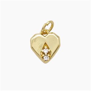 Copper Pendant Pave Zircon, Gold Plated, approx 9mm