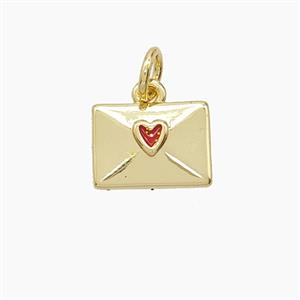 Copper Pendant Pave Zircon, Gold Plated, approx 8-11mm