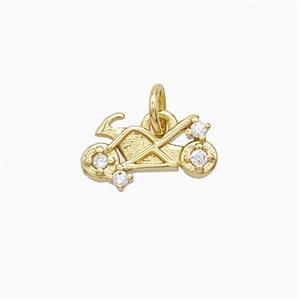 Copper Pendant Pave Zircon, Gold Plated, approx 6-13mm