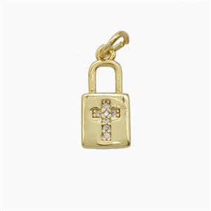 Copper Pendant Pave Zircon, Gold Plated, approx 7-13mm
