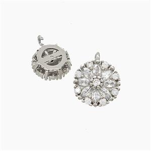 Copper Pendant Pave Zircon, Gold Plated, approx 9mm