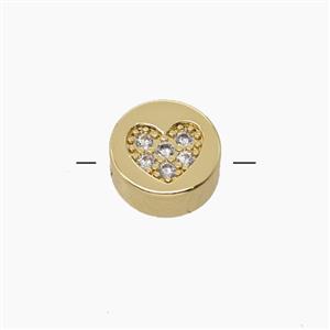 Copper Pendant Pave Zircon, Gold Plated, approx 11mm