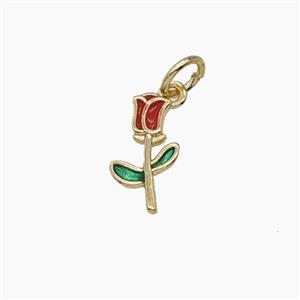 Enamel Copper Pendant, Gold Plated, approx 6.5-11.5mm