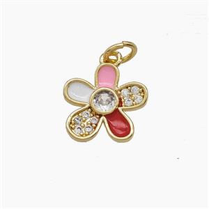 Enamel Copper Pendant, Gold Plated, approx 12mm