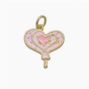 Enamel Copper Pendant, Gold Plated, approx 14mm