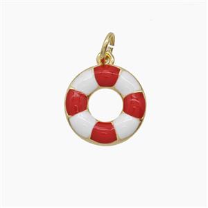 Enamel Copper Pendant, Gold Plated, approx 13mm