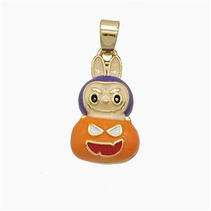 Enamel Copper Pendant, Gold Plated, approx 10-16mm