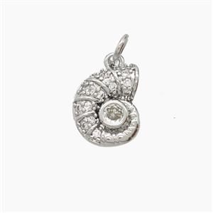 Copper Pendant Pave Zircon, Gold Plated, approx 10-13mm