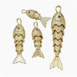 Enamel Copper Pendant Pave Zircon, Gold Plated, approx 7-22mm